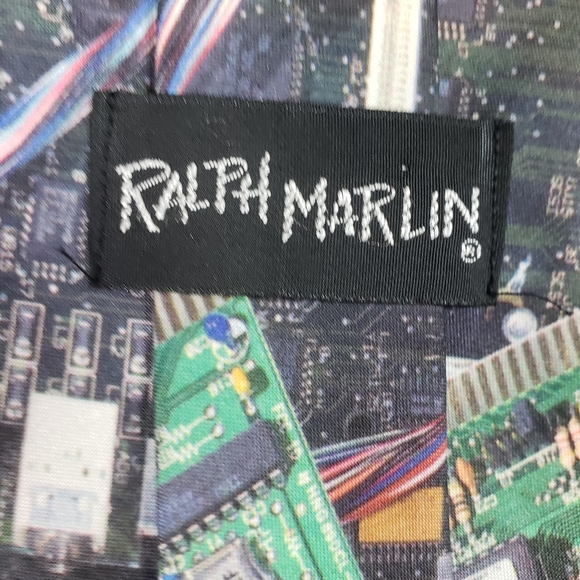 Vintage 1994 Computer Circuit Board Neck Tie Ralph Marlin - Picture 5 of 6